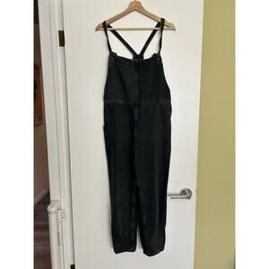 Mango faded black denim overalls size S
